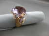 ESTATE WIDE 8.29CT DIAMOND & AMETHYST 14KT WHITE & ROSE GOLD LEAF FILIGREE RING
