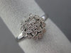 ESTATE .06CT DIAMOND 14K WHITE GOLD 3D CLUSTER FILIGREE MILGRAIN FLOWER FUN RING