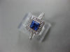 ESTATE .86CT DIAMOND & SAPPHIRE 18KT WHITE GOLD SQUARE CLASSIC ENGAGEMENT RING