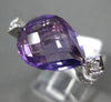 ESTATE LARGE 6.31CT DIAMOND & AMETHYST 14KT WHITE GOLD PEAR SHAPE FILIGREE RING