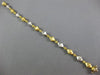 ANTIQUE 18KT WHITE & YELLOW GOLD HANDCRAFTED FLOWER MATTE BAMBOO BRACELET #22726