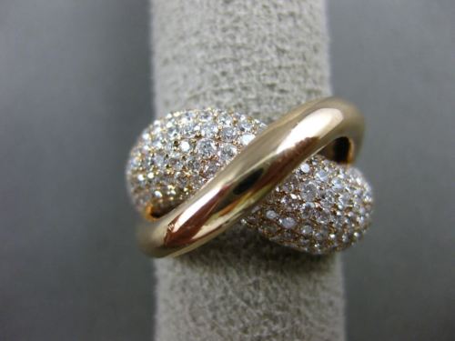 ESTATE LARGE 2.20CT DIAMOND 14KT ROSE GOLD MULTI ROW INFINITY SEMI ETERNITY RING