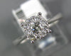 ESTATE .40CT DIAMOND 14K WHITE GOLD 3D CLASSIC SOLITAIRE CLUSTER HEART LOVE RING