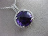 ESTATE LARGE 5.49CT DIAMOND & AMETHYST 14KT WHITE GOLD FILIGREE FLOATING PENDANT