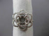 ESTATE .50CT DIAMOND 14K WHITE GOLD FLOWER ROUND HALO SEMI MOUNT ENGAGEMENT RING