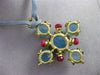 ANTIQUE EXTRA LARGE 5.50CT RUBY & QUARTZ 18KT YELLOW GOLD FLOWER HEART NECKLACE