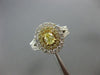 LARGE 2.49CT WHITE & FANCY YELLOW DIAMOND 18K TWO TONE GOLD HALO ENGAGEMENT RING