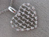 ESTATE LARGE .25CT DIAMOND 14K WHITE GOLD 3D OPEN HEART CLUSTER FLOATING PENDANT