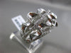 ESTATE LARGE 1.69CT DIAMOND 18KT WHITE GOLD 3D MULTI ROW CRISS CROSS WAVE RING