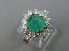 ESTATE 2.05CT DIAMOND & EMERALD 18KT WHITE GOLD 3D HALO CLASSIC ENGAGEMENT RING