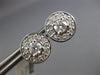 ESTATE .75CT DIAMOND 14KT WHITE GOLD CLASSIC SOLITAIRE ROUND HALO STUD EARRINGS