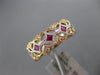 ESTATE .14CT DIAMOND & AAA RUBY 18KT WHITE & ROSE GOLD FILIGREE ANNIVERSARY RING