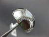 WIDE .48CT DIAMOND & AAA MOTHER OF PEARL 14K WHITE GOLD CHANNEL OCTAGON FUN RING