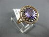 3.50CT WHITE CHOCOLATE FANCY DIAMOND & AAA AMETHYST 14K ROSE GOLD HALO LOVE RING