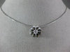 ESTATE .17CT DIAMOND 18KT WHITE GOLD 3D CLASSIC FLOWER SOLITAIRE PENDANT #23001