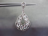 ESTATE LARGE .81CT DIAMOND & WHITE SAPPHIRE 14KT WHITE GOLD 3D HANGING EARRINGS