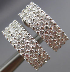 ESTATE WIDE 1.35CT DIAMOND 14KT WHITE GOLD 3D CLIP ON UMBRELLA EARRINGS #20296
