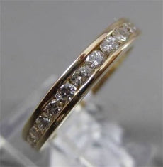 ESTATE 1.10CT ROUND DIAMOND 14KT YELLOW GOLD CHANNEL ETERNITY WEDDING RING BAND