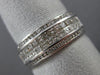 ESTATE WIDE 1.34CT DIAMOND 14KT WHITE GOLD 3D MULTI ROW ANNIVERSARY RING #23472
