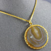 ANTIQUE EXTRA LARGE & LONG AAA BRAZILIAN AGATE 22KT YELLOW GOLD NECKLACE #26528