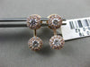 ESTATE 1.20CT DIAMOND 14KT ROSE GOLD 3D DOUBLE SOLITAIRE HALO HANGING EARRING