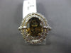 ESTATE LARGE 2.57CT DIAMOND & AAA SMOKY TOPAZ 14KT YELLOW GOLD ENGAGEMENT RING