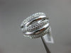 ESTATE WIDE .85CT ROUND DIAMOND 14KT WHITE GOLD MULTI ROW CRISS CROSS LOVE RING