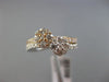 ESTATE WIDE .84CT DIAMOND 18K WHITE & ROSE GOLD 3D FLOWER CLUSTER STACKABLE RING