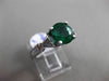 ESTATE 2.69CT DIAMOND & AAA EMERALD PLATINUM PRINCESS CUT 3D ENGAGEMENT RING