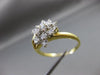ESTATE LARGE .86CT DIAMOND 14KT WHITE & YELLOW GOLD CLUSTER COCKTAIL RING #19219