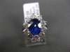 ESTATE 3.13CT DIAMOND & SAPPHIRE 18KT WHITE GOLD 3D OVAL HALO ENGAGEMENT RING