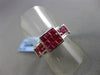 ESTATE WIDE 3.07CT DIAMOND & RUBY 18KT WHITE GOLD SQUARE FRIENDSHIP PROMISE RING