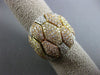 ESTATE LARGE 2.42CT DIAMOND 18KT TRI COLOR GOLD MULTI HEXAGON SEMI ETERNITY RING