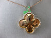 ESTATE LARGE .90CT DIAMOND 18KT ROSE GOLD 3D 4 CLOVER HALO LOVE FLOATING PENDANT