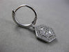 ESTATE LARGE 2.25CT DIAMOND 18KT WHITE GOLD 3D HEXAGON CLUSTER HANGING EARRINGS