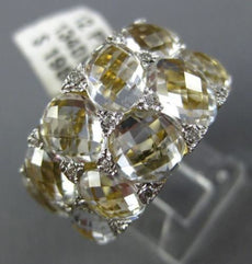 ESTATE LARGE 13.52CT DIAMOND & WHITE TOPAZ 14KT WHTIE GOLD MULTI SHAPE FUN RING