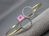 ESTATE .55CT DIAMOND 14KT TWO TONE GOLD 3D CRISS CROSS FLEXIBLE BANGLE BRACELET