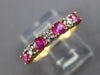 ESTATE .90CT DIAMOND & AAA RUBY 14KT YELLOW GOLD WEDDING ANNIVERSARY RING #17746