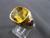 ESTATE 9.26CT AAA RUBY & AAA CITRINE 14KT YELLOW GOLD SQUARE HEART FUN RING