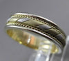 ESTATE 14KT WHITE & YELLOW GOLD HANDCRAFTED ROPE WEDDING BAND RING 7mm #23216