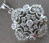 ESTATE .75CT DIAMOND 14KT WHITE GOLD FLOWER MULTI HEART SQUARE FILIGREE PENDANT