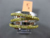 ESTATE WIDE 1.0CT FANCY YELLOW DIAMOND 18K WHITE & YELLOW GOLD 3D MULTI ROW RING