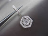 ESTATE LARGE 2.25CT DIAMOND 18KT WHITE GOLD 3D HEXAGON CLUSTER HANGING EARRINGS