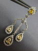 ESTATE 1.88CT WHITE & FANCY YELLOW DIAMOND 18KT 2 TONE GOLD 3D HANGING EARRINGS