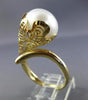 ESTATE LARGE AAA SOUTH SEA PEARL 14KT YELLOW GOLD 3D OPEN FILIGREE FLOWER RING