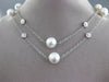 ESTATE EXTRA LONG 14K WHITE GOLD AAA SOUTH SEA PEARL FLOWER BY THE YARD NECKLACE