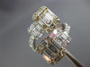 ESTATE WIDE 2.40CT DIAMOND 18KT TRI COLOR GOLD 3D SEMI ETERNITY CRISS CROSS RING