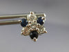 ANTIQUE .95CT DIAMOND & AAA SAPPHIRE 14KT WHITE GOLD STAR BURST EARRINGS #22485