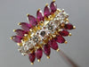 ESTATE 1.45CT ROUND MARQUISE DIAMOND & RUBY 14KT TWO TONE 3D GOLD BALLERINA RING