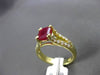 ESTATE 1.59CT DIAMOND & EXTRA FACET RUBY 18K YELLOW GOLD TENSION ENGAGEMENT RING